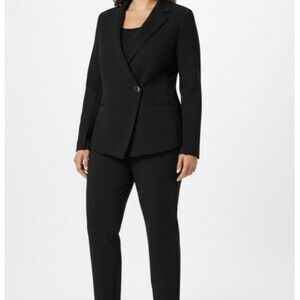 Spanx Tailored Perfect Asymmetrical Blazer Size Plus 2X Classic Black Ponte